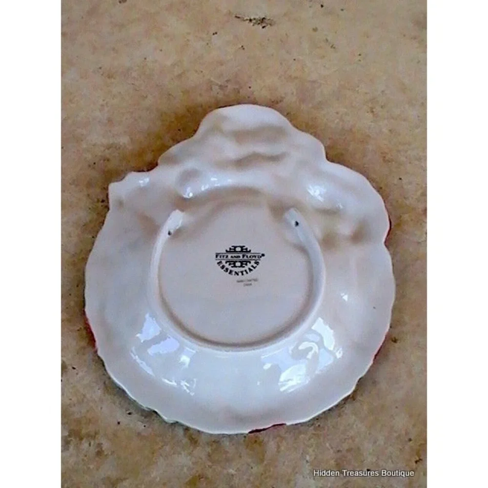 Fitz and Floyd Essentials Santa Ho Ho Ho Wreath Decorative Christmas Plate‎